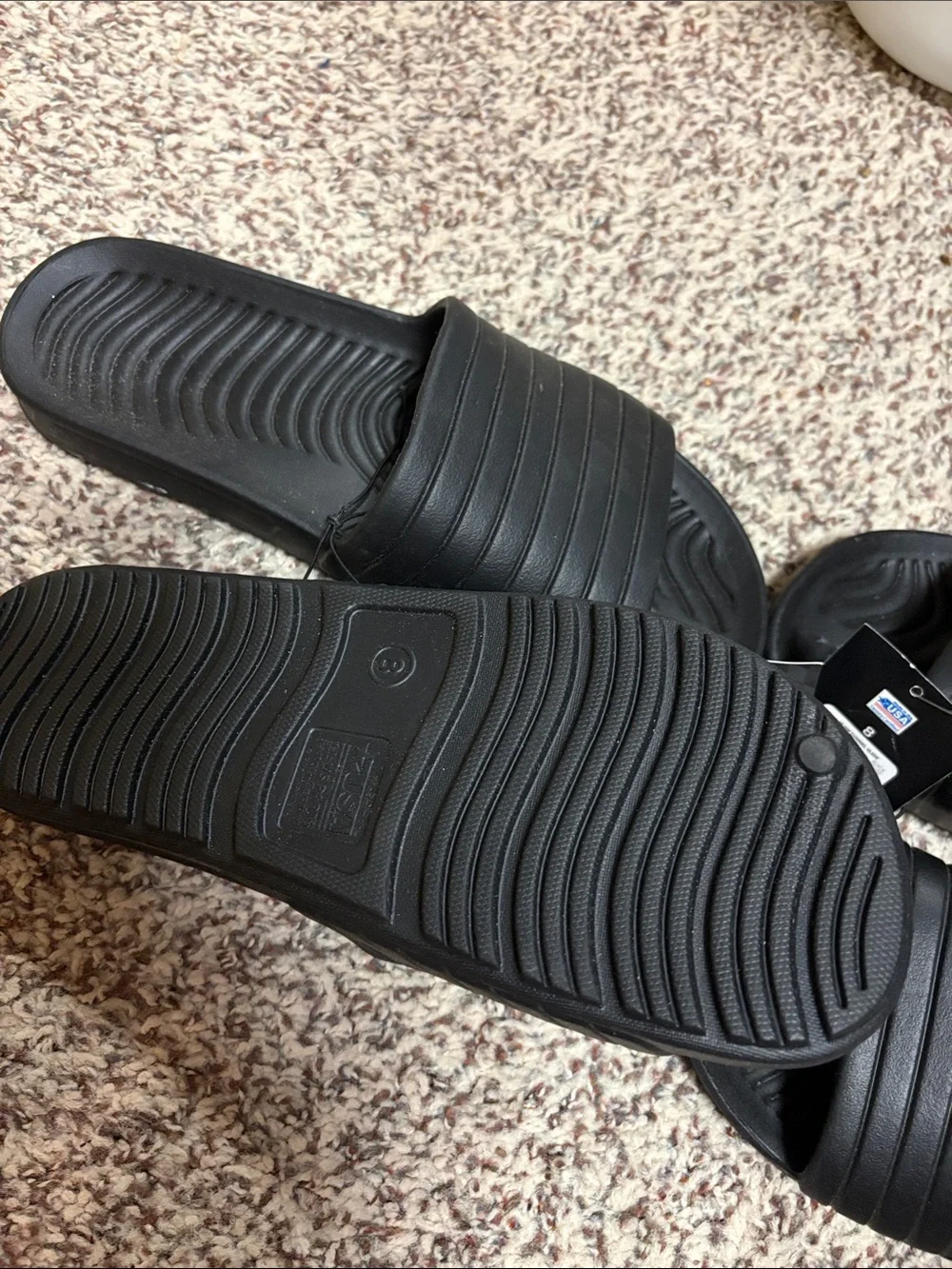 Black Slide Sandals - 2 Pair new with Tags